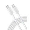 Anker 322 PowerLine USB C to USB C Braided 6ft/1.8m 60W Cable A81F6 - White