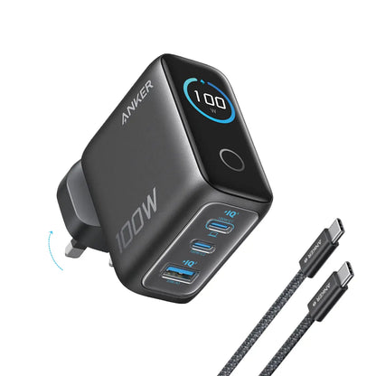 Anker 100W PD Fast Charging 3-Port GaN USB C Charger B121B Anker Singapore