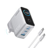 Anker 100W PD Fast Charging 3-Port GaN USB C Charger B121B - Silver
