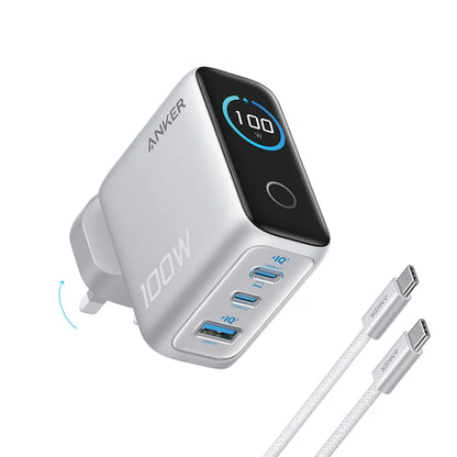 Anker 100W PD Fast Charging 3-Port GaN USB C Charger B121B Anker Singapore