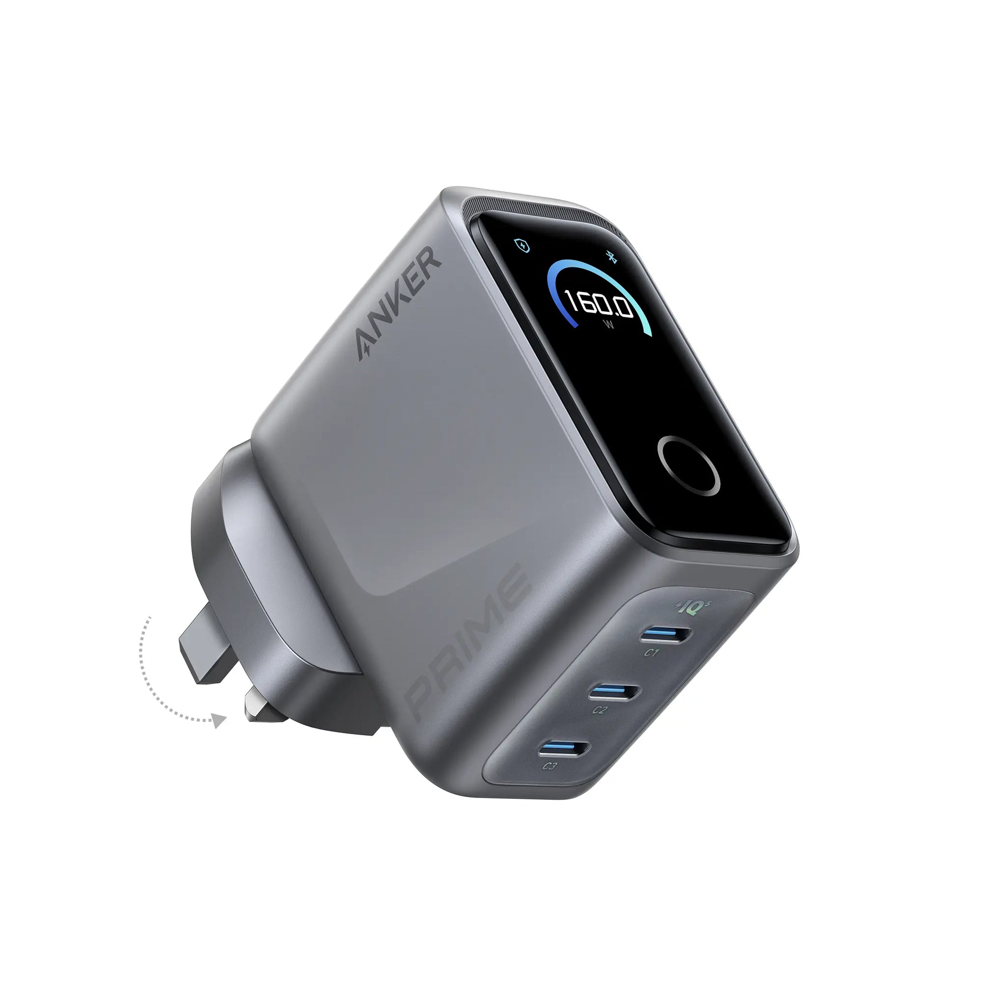 Anker Prime Charger 160W Fast Charging 3-Port USB C GaNPrime Charger A2687