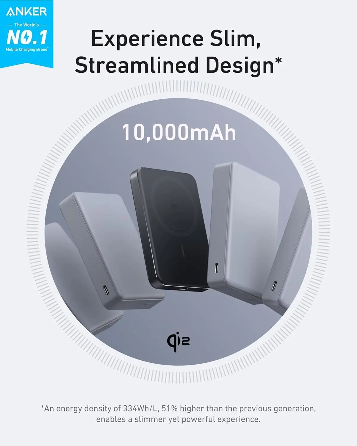 Never Run Out Of Battery With This Anker 10,000mAh Wireless Power Bank. Qi2 Certified For MagSafe Fast Charging On IPhones. Super Convenient!