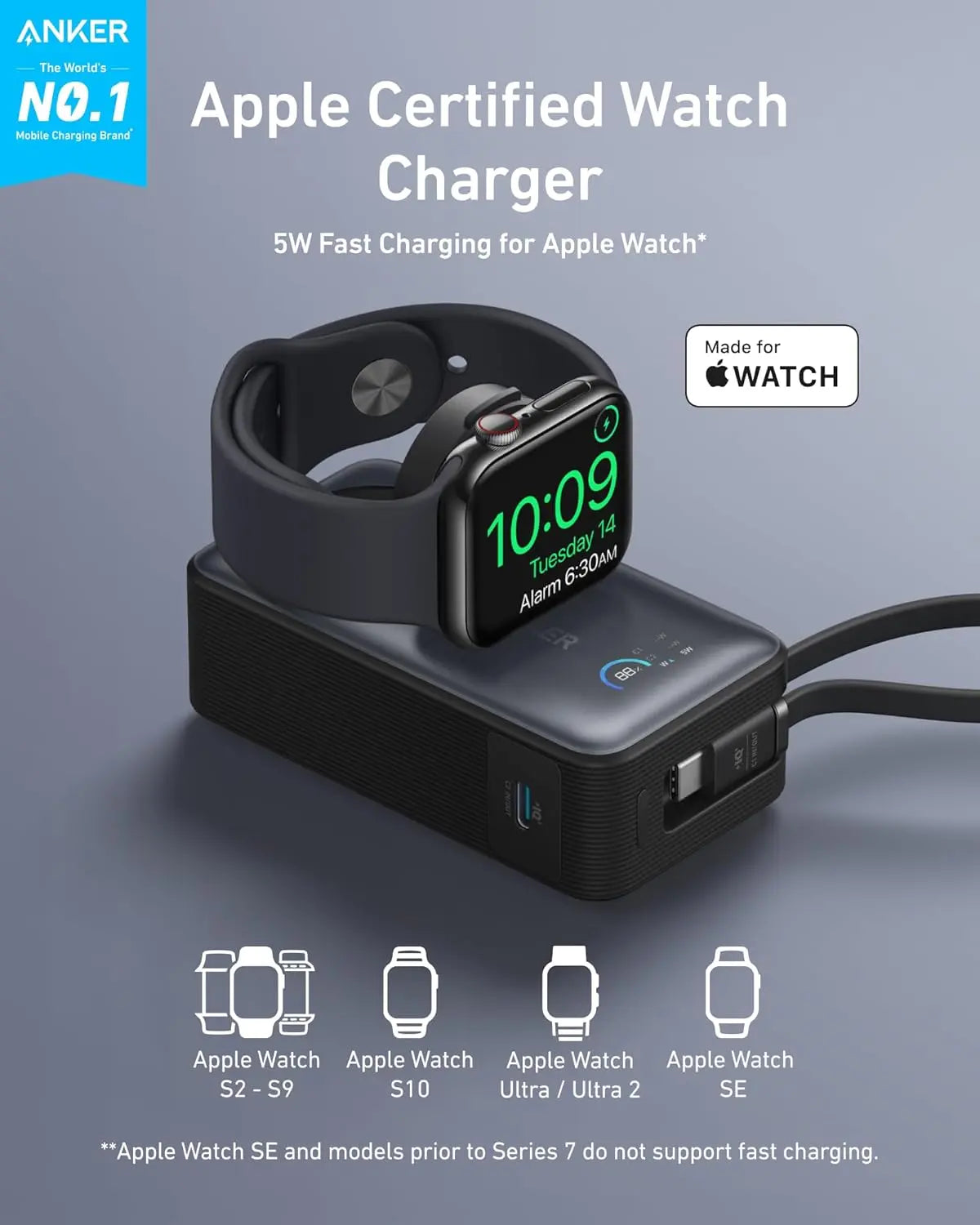 Anker MagGo Power Bank 35W Max PD 10000mAh for Apple Watch A1657