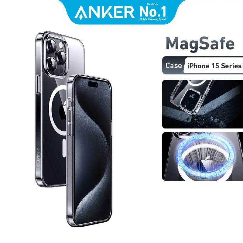 Bundle Deal Anker iPhone 15 Pro Max Case Magsafe Case Clear Magnetic Phone Casing Cover Screen Protector