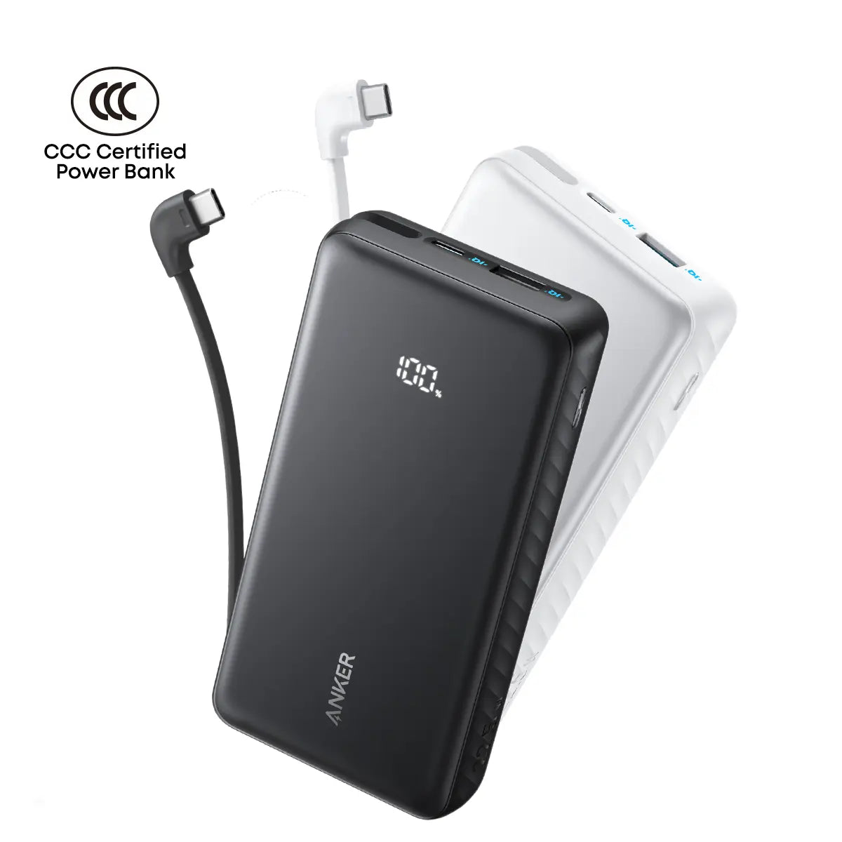 Anker Zolo Powerbank 20000mAh 22.5W Fast Charging Power Bank with Built-in USB-C Cable [CCC Certified] A110E Tech House