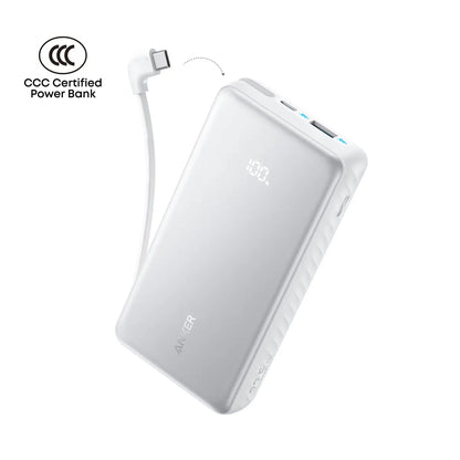 Anker Zolo Powerbank 20000mAh 22.5W Fast Charging Power Bank with Built-in USB-C Cable [CCC Certified] A110E Tech House