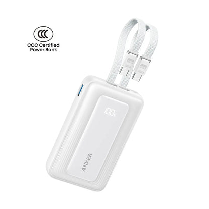 Anker Zolo Power Bank 20000mAh 45W Fast Charging Built-in Dual USB C Cable A110M Tech House