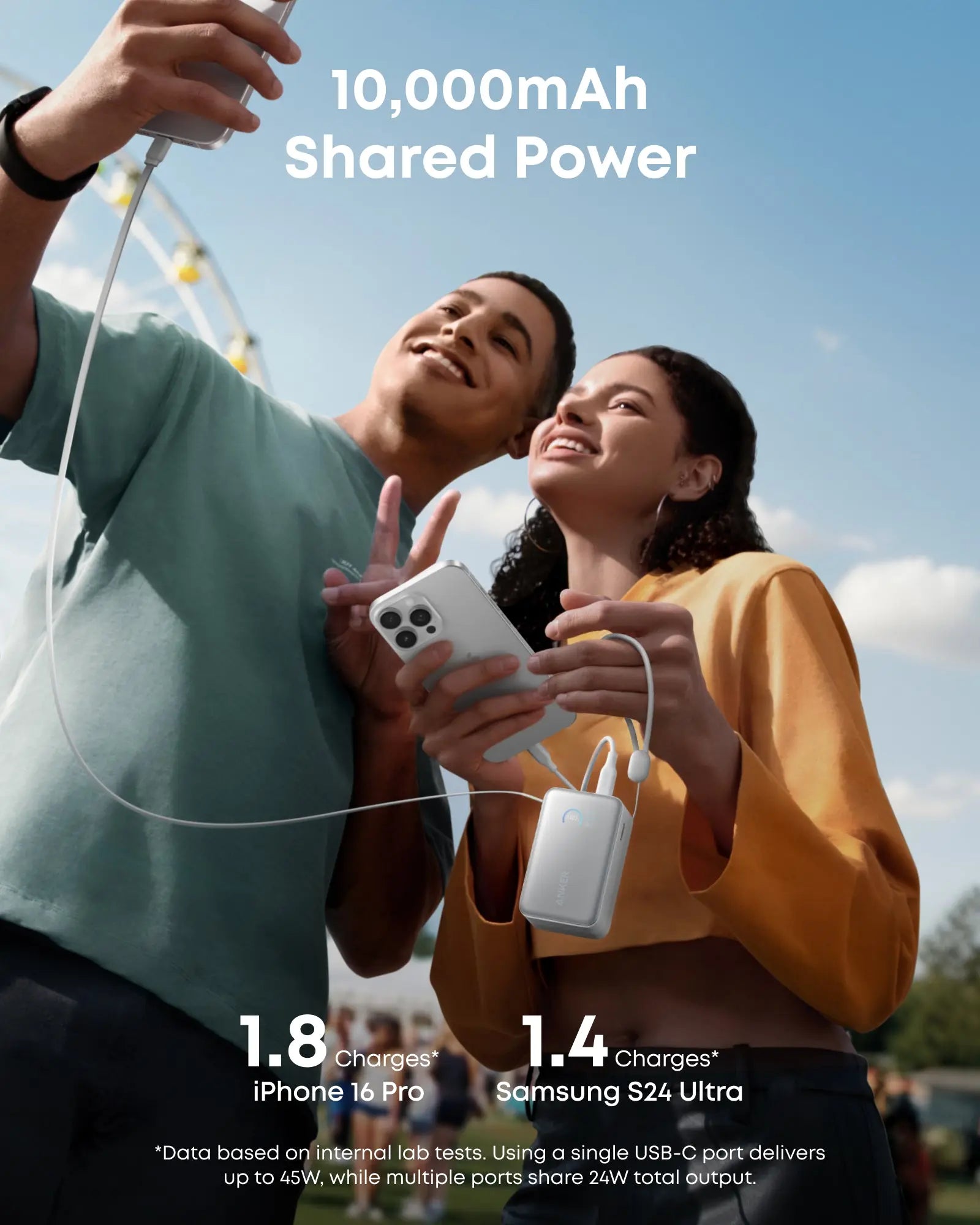 Anker Nano Power Bank 10000mAh 45W with Built-In Retractable USB-C Cable A1638 Tech House