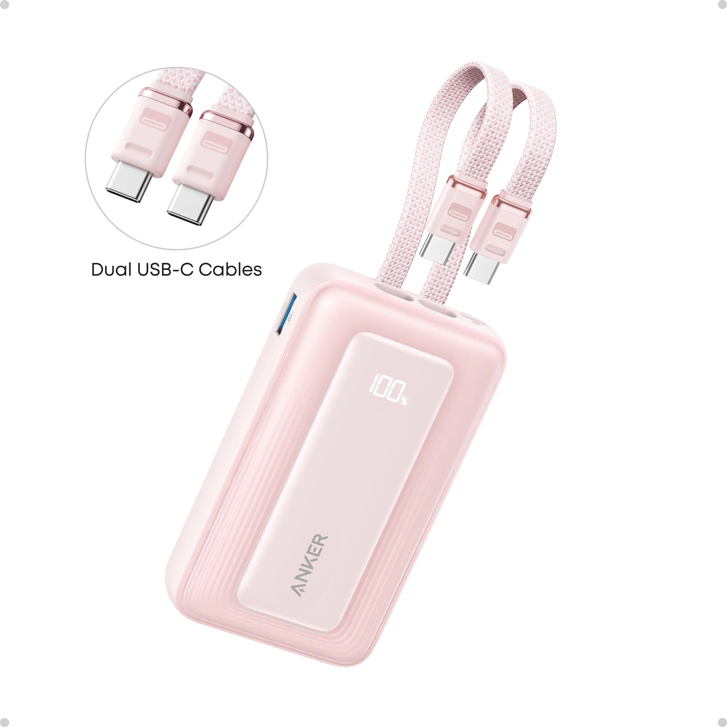 Anker Zolo Power Bank 10000mAh 35W with Built-in Dual USB-C Cables