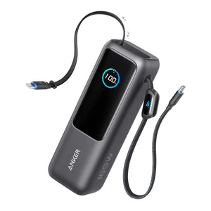 Anker Powerbank 25000mAh 165W Ultra-Fast Portable Charger with Built-In and Retractable USB C Cables A1695 Tech House