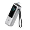 Anker Power Bank 25000mAh 165W Ultra-Fast Portable Charger with Built-In and Retractable USB C Cables A1695 - Silver
