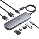 Anker Nano USB-C Hub, 8-in-1 Dual Display, 4K 60Hz 85W Power Delivery A210B ---