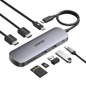 Anker Nano USB-C Hub, 8-in-1 Dual Display, 4K 60Hz 85W Power Delivery A210B Tech House