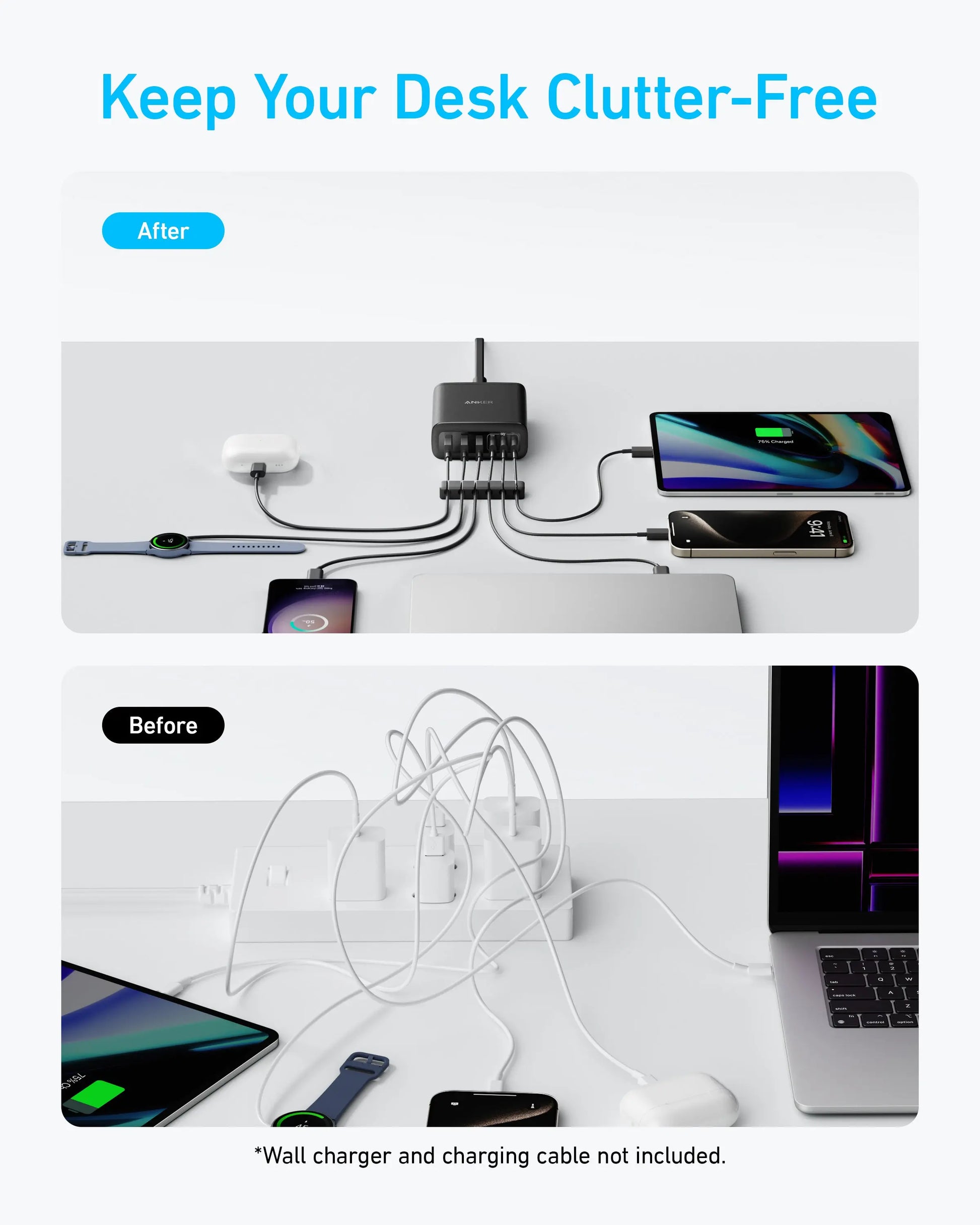 Anker Charger 112W 6 Ports USB C Charger SG 3 Pin Plug USB Charger A2154 Anker Singapore