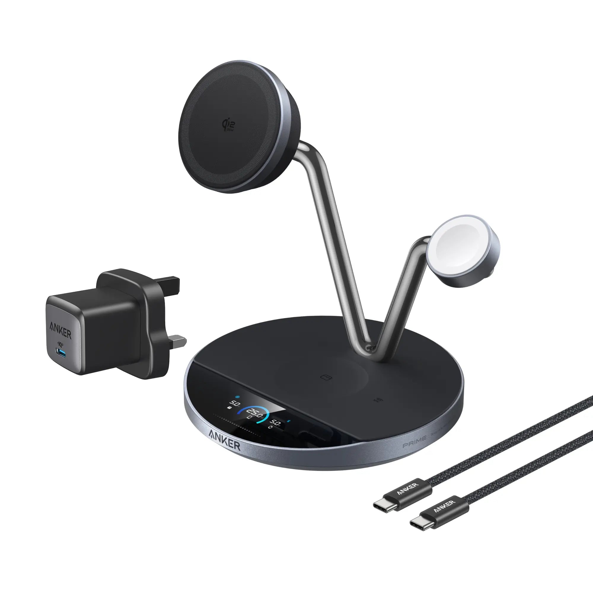 Anker Prime Qi2 25W 3-in-1 Wireless Charger Station B25X7