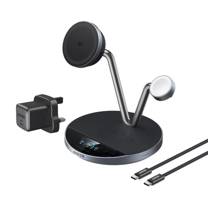 Anker Prime Wireless 3-in-1 Charging Station AirCool Dock Stand Magnetic Charger B25X7