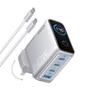 Anker Charger 140W, 4-Port Foldable PD 3.1 USB-C GaN Charger B2697 (with Cable) - Silver