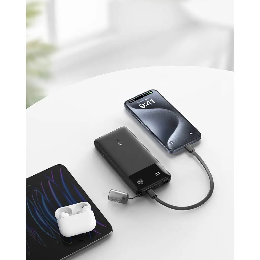 Anker Power Bank Powercore 10000mAh Portable Charger with USB C Lanyard Cable A1388