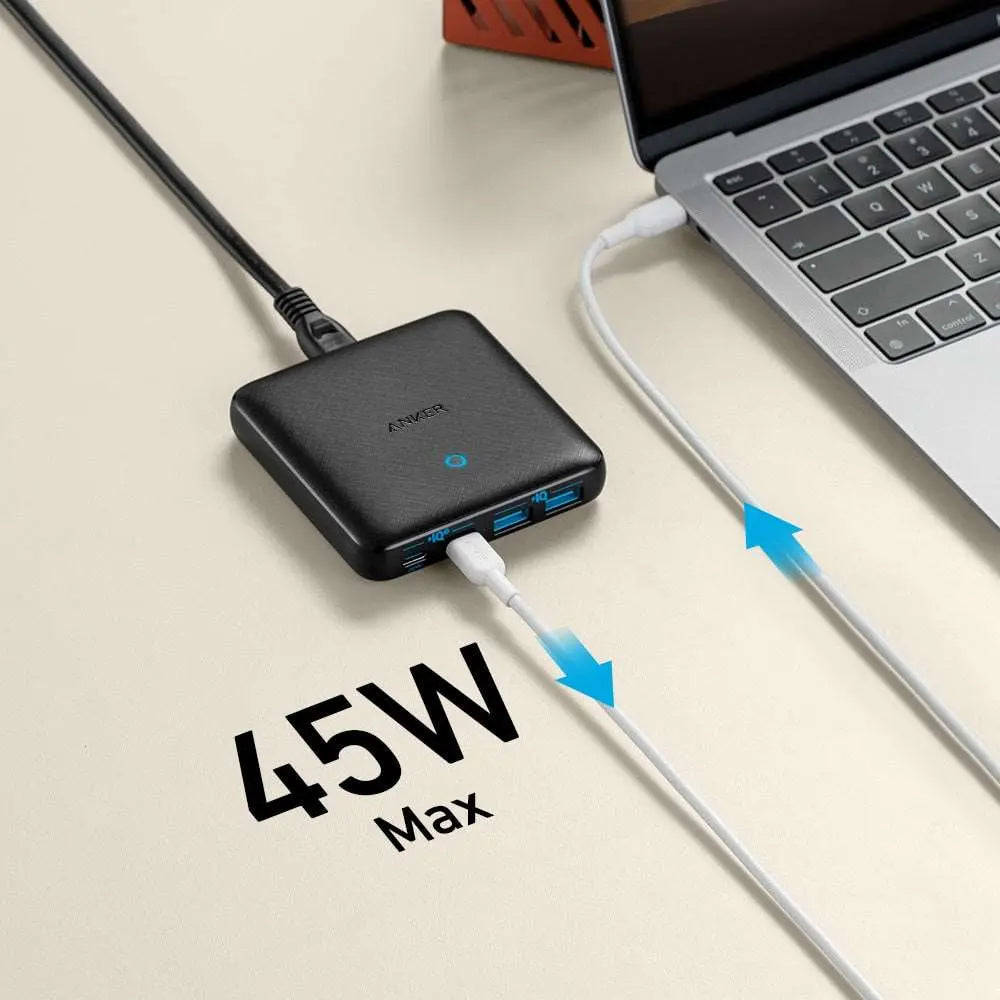 Caricatore Anker PowerPort Atom III Slim - 65W, 4 Porte USB Con GaN Per MacBook, IPhone, Android - Foto 3