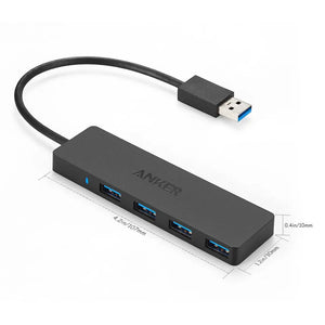 Ultra Slim 4-Port USB 3.0 Data Hub (0.75ft/2ft) Extended Cable A7516 - Anker Singapore