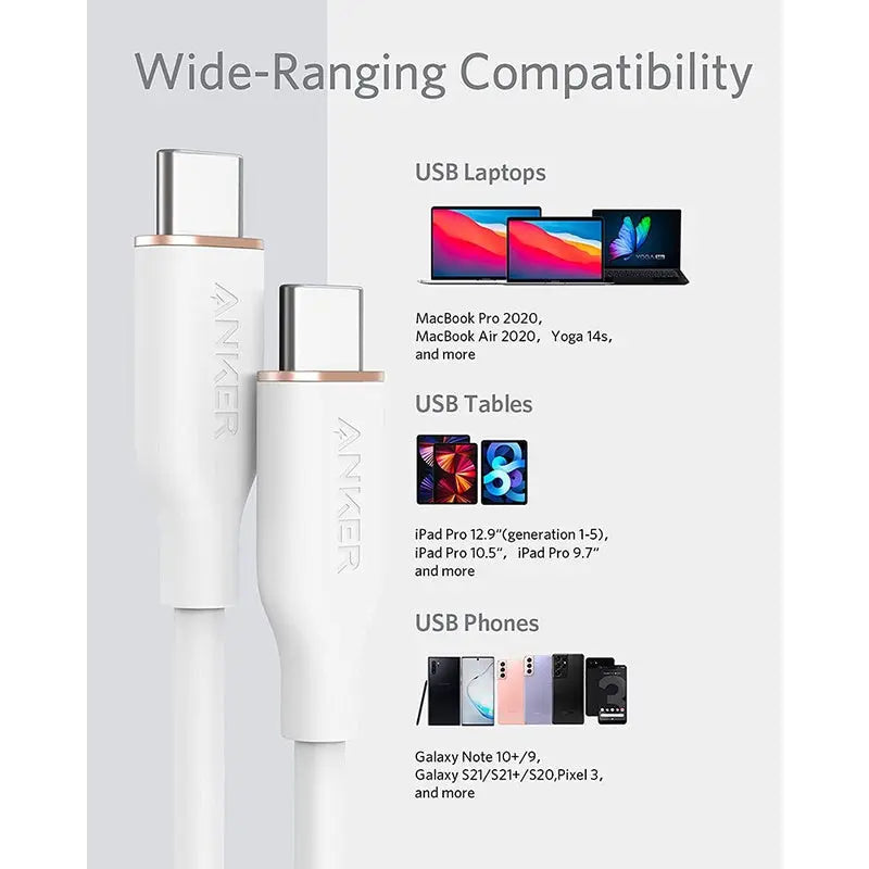 643 PowerLine III Flow USB C to USB C SilicaGel 6ft/1.8m 100W Cable