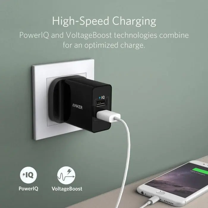24W 4.8A PowerPort 2-Port Wall USB Charger A2021 - Anker Singapore