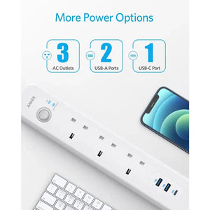 [2 Pack] Extension Cord with USB & USB C Extension Socket Power Strip A9136 Tech House