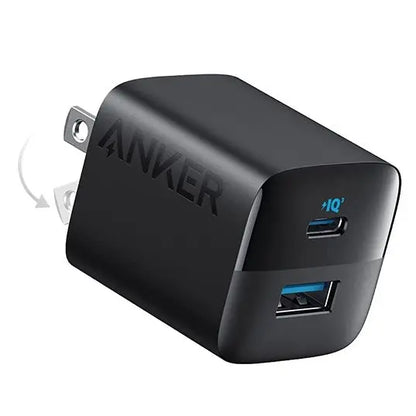 Powerport 323 USB C Charger (33W, US 2pin), 2 Port Compact Charger - Anker Singapore