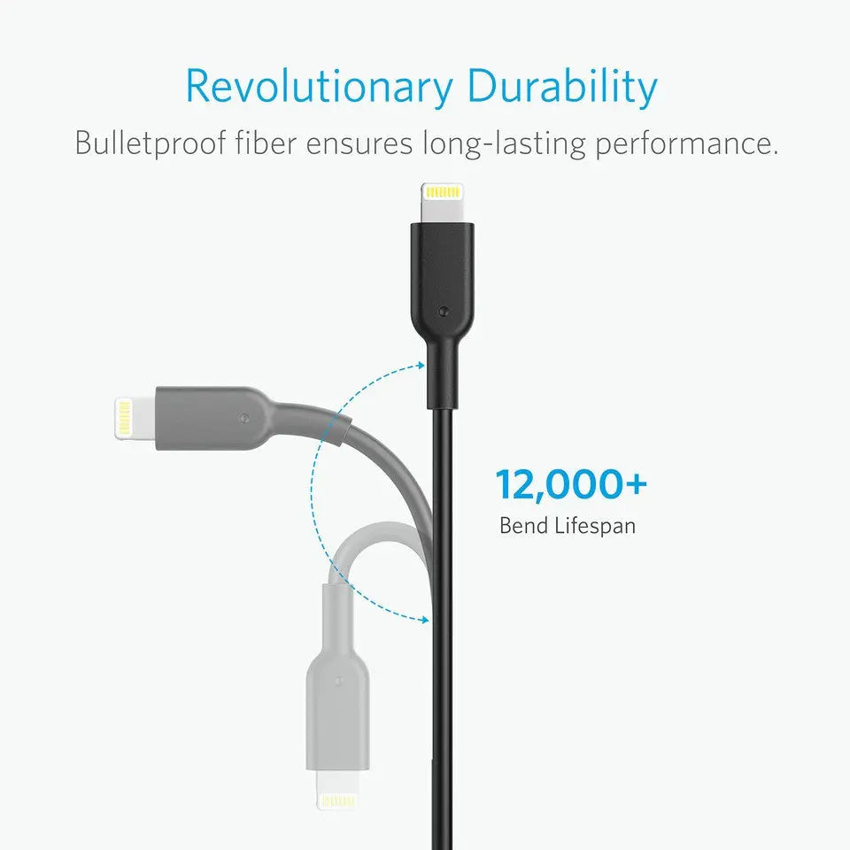 PowerLine II USB-A to Lightning Cable 3ft/0.9m | 6ft/1.8m - Anker Singapore