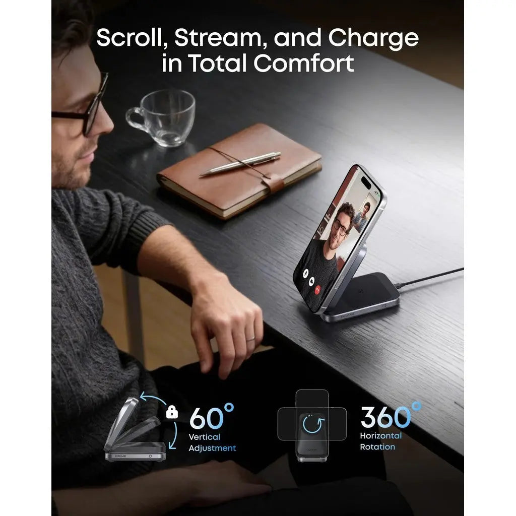 Anker Prime 3-in-1 Wireless Charging Station MagGo 25W Qi2.2 AirCool Foldable Magnetic Wireless Charger B25N1 ---
