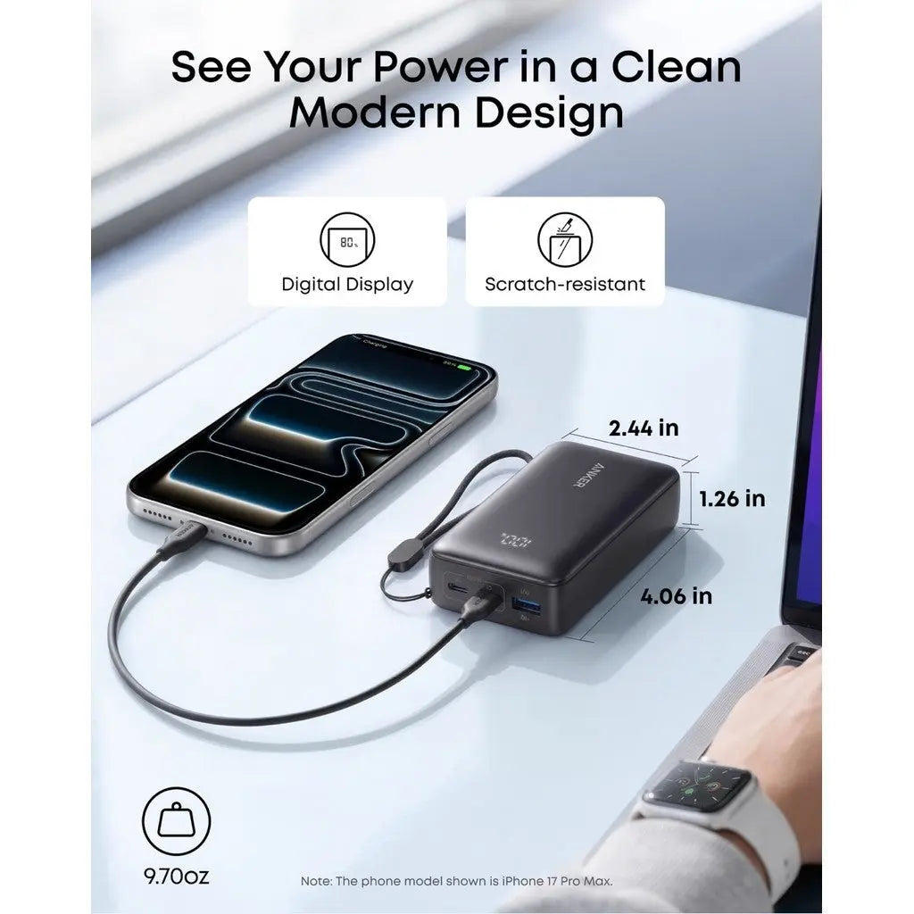 3C Power Bank Anker Zolo Powerbank CCC 10000mAh 30W Fast Charging Compact Portable Charger Flight Approved A110J ---
