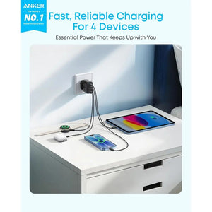 Anker Zolo Charger 50W 4 Port USB C Charger Wall Adapter 2 USB-C 2 USB-A Fast Charging Compact A121E Anker Singapore