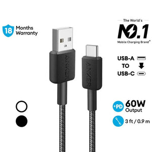 322 USB-A to USB-C Cable 3ft/0.9m A81H5 - Anker Singapore
