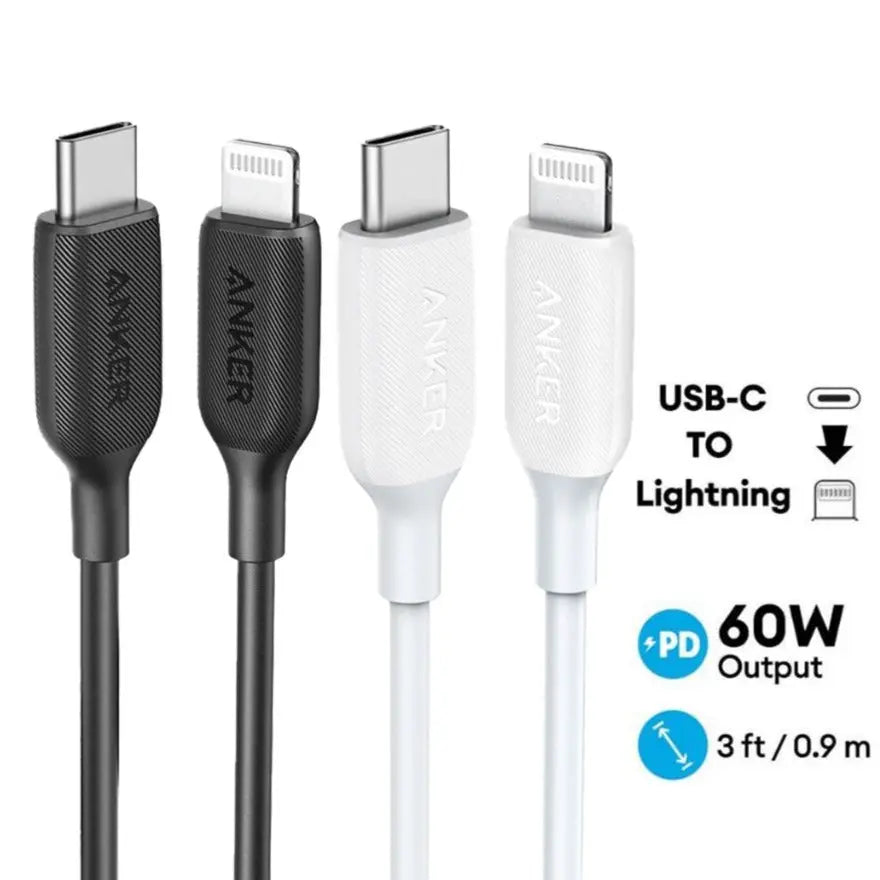 PowerLine III USB-C to Lightning Cable 3ft/0.9m 60W Fast Charging Cable A8832 - Anker Singapore