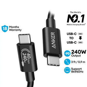 PowerLine II USB-C to USB-C 3.1 Gen 2 Cable (3ft) with Power Delivery A8487 - Anker Singapore