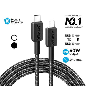 322 PowerLine USB-C to USB-C Braided Cable 6ft/1.8m 60W A81F6