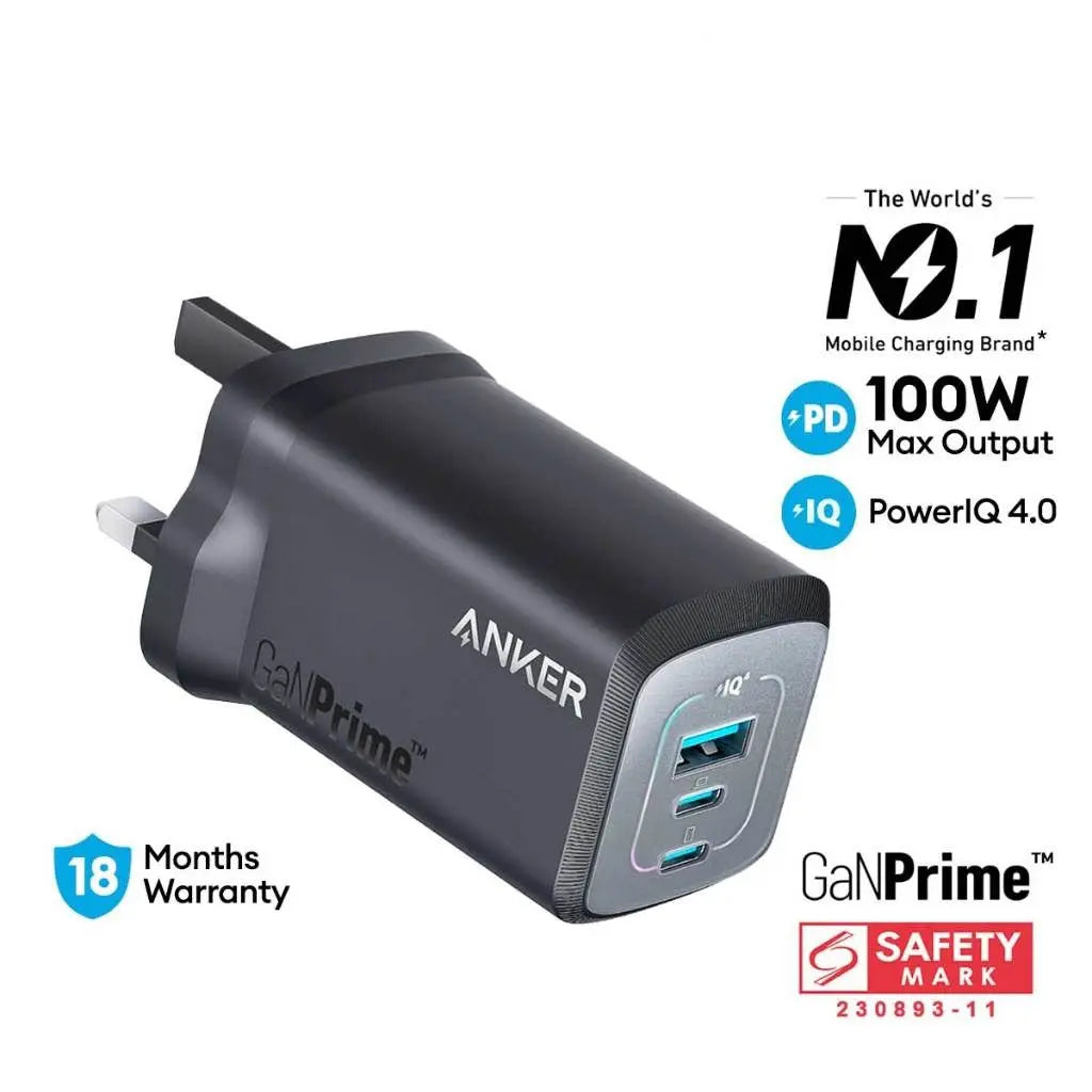 Anker Charger Ganprime Powerport 100W USB C Gan Charger A2343