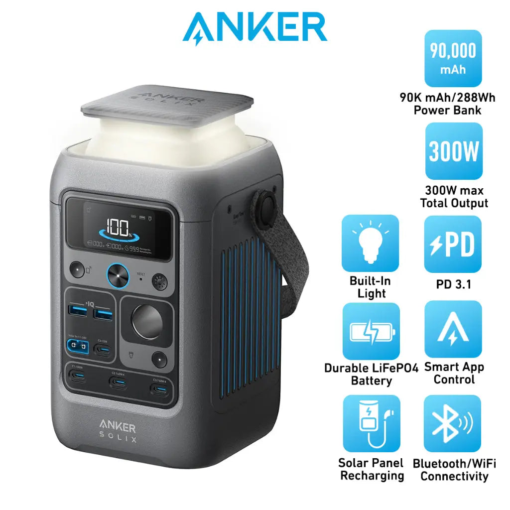 Anker SOLIX C300 DC 90000mAh Portable Power Bank Station - 288Wh