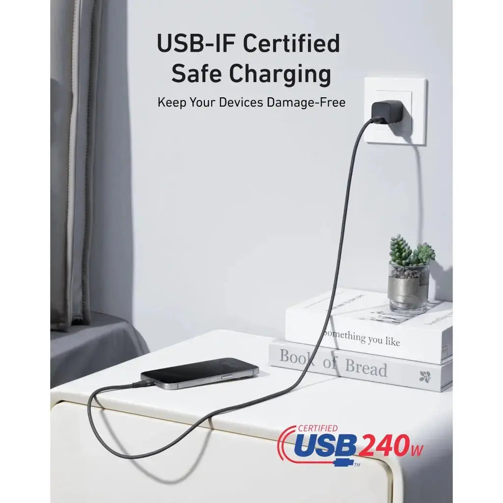 USB C to USB C 240W Upcycled-Braided Fast Charging Cable A82E2 -
