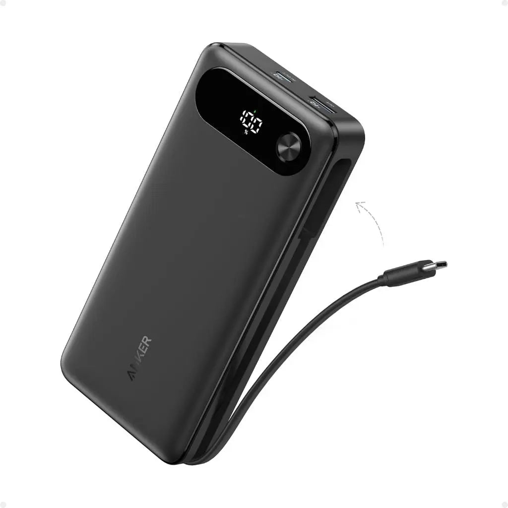 Anker PowerBank, 20,000mAh Portable Charger with Built-in USB-C Cable, 87W Max Fast Charging USB C Power Bank A1383 Anker Singapore