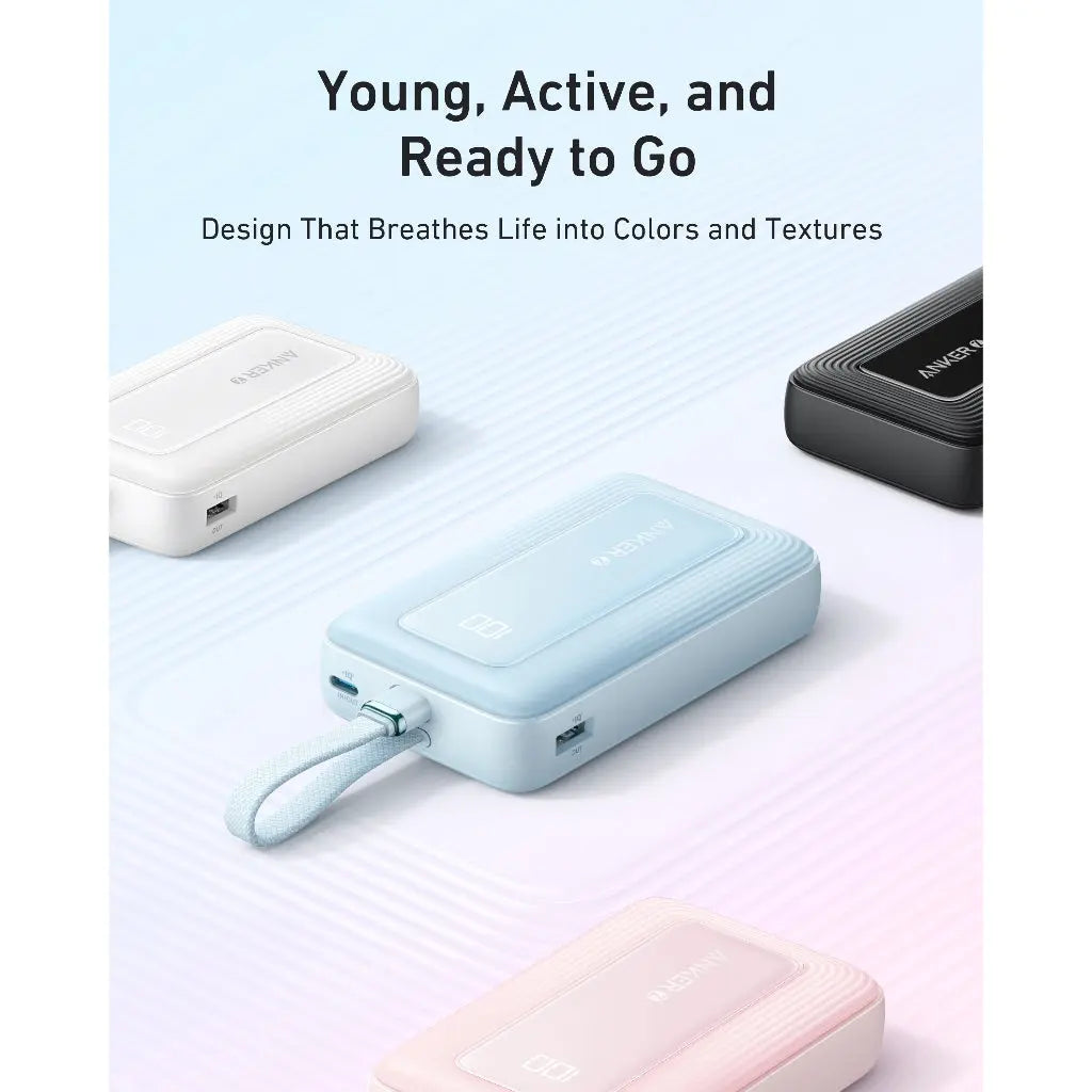 Funda Anker Zolo Power Bank 20,000mAh 45W/30W - Estuche Rígido EVA, Bolsillo Para Cables, Color Negro