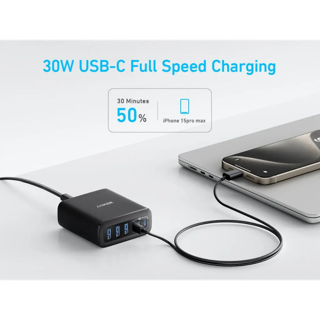 Anker Charger 112W 6 Ports USB C Charger SG 3 Pin USB Charger iPhone Charger Travel Adapter Multi Plug A2154 Anker Singapore