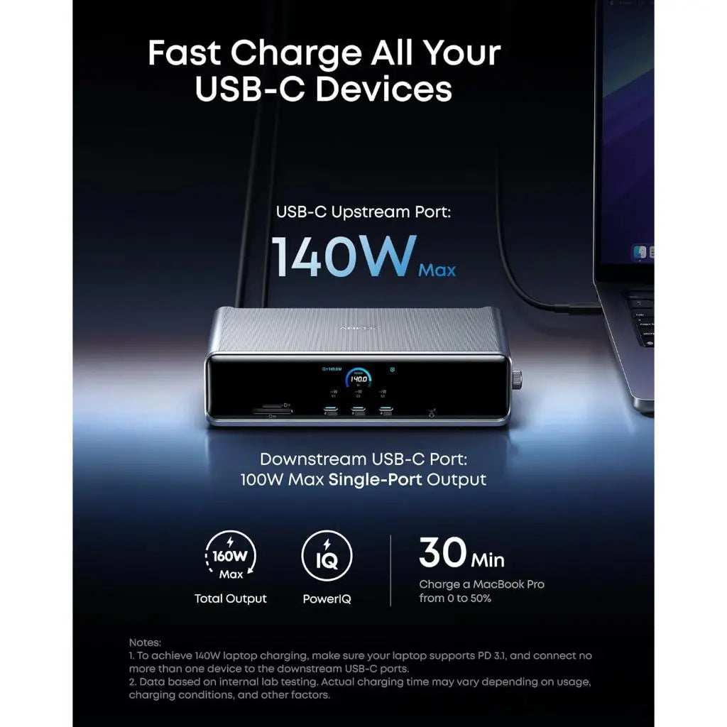 Anker Prime Docking Station (14-in-1 Charger, 8K Triple Display) A83B3