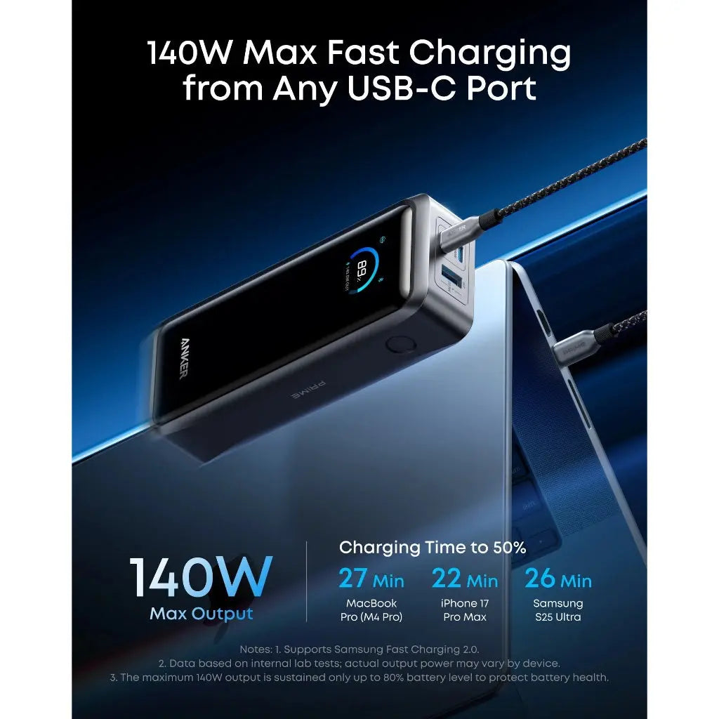 Anker Prime Power Bank 26250mAh 3-Port 300W Laptop Portable Charger A110A Anker Singapore
