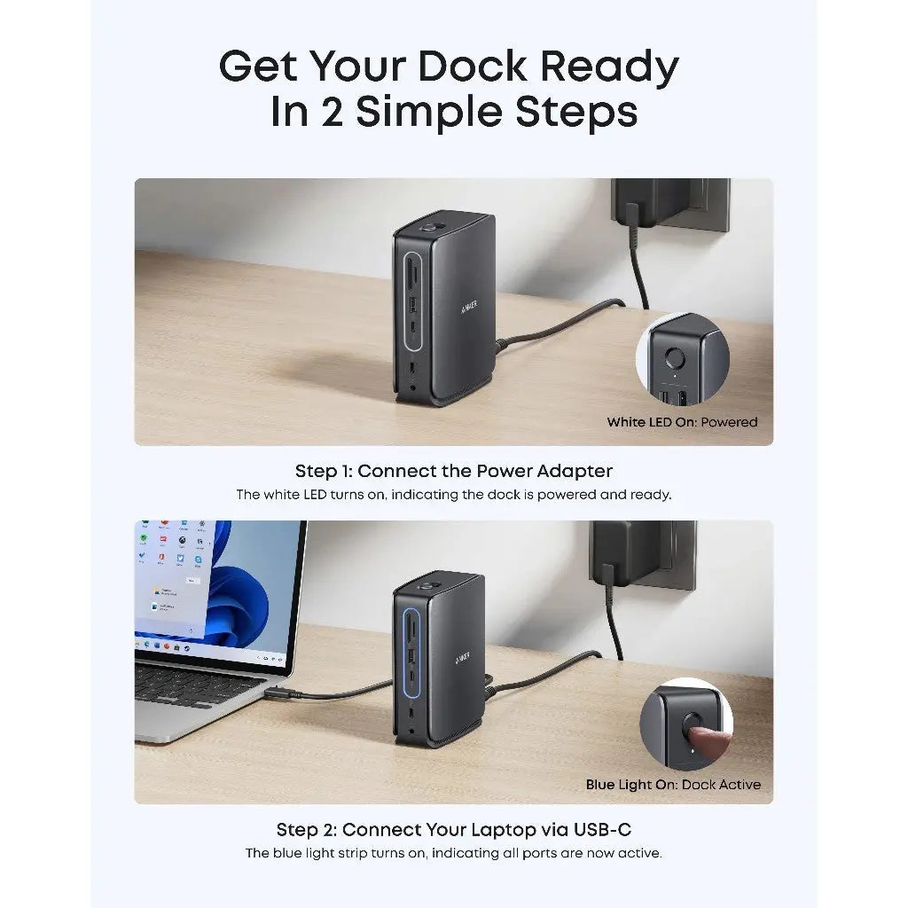 Anker Nano 13-in-1 Docking Station 4K Triple Display 100W Fast Charger