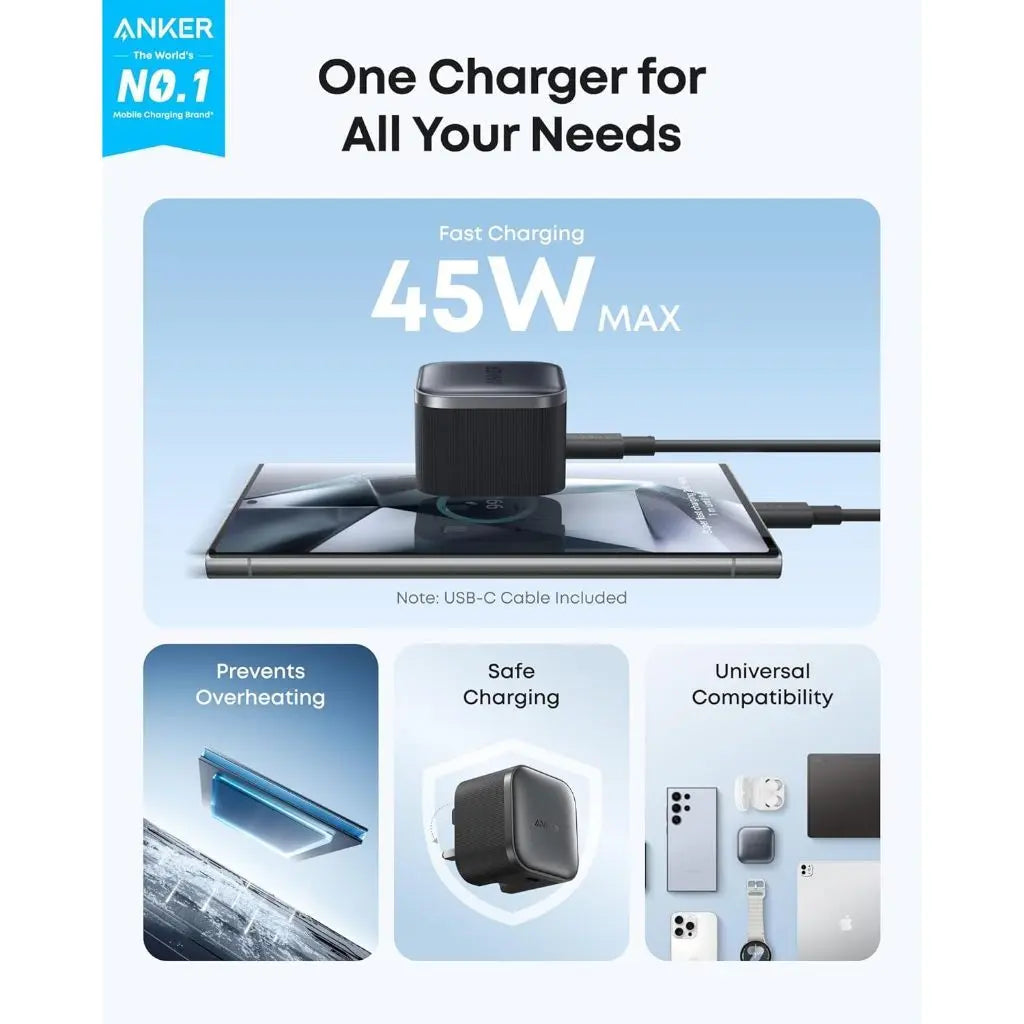 [Bundle Deal] Anker Nano 10000mAh 45W Built-In Retractable USB-C Cable CCC Power Bank + Anker Nano 45W USB-C Charger ---