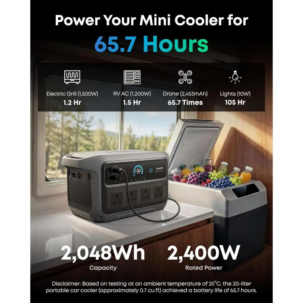 Anker SOLIX C2000 Gen 2 Portable Power Station 2048Wh 2400W (Peak 4000W) 9-Port Generator A1783 ---