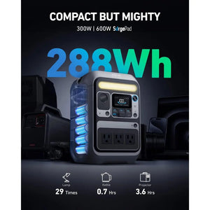 Anker SOLIX C300 Portable Power Station 288Wh 300W(600W Surge) Power Bank 8-Port Fast Charging A1722 Anker Singapore