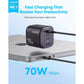 Anker Zolo Charger 70W Fast Charging 4-Port GaN USB C Compact Foldable Charger A121C ---