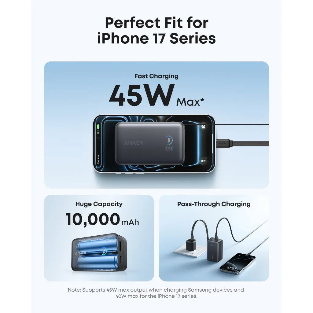 [Bundle Deal] Anker Nano 10000mAh 45W Built-In Retractable USB-C Cable CCC Power Bank + Anker Nano 45W USB-C Charger ---